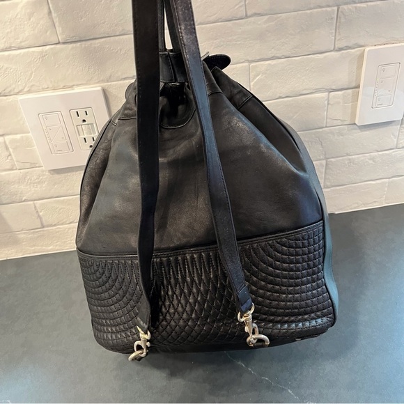 Bally vintage lamb skin leather quilted backpack bag main image 10